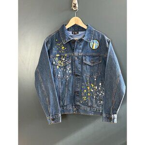 NEW FISLL WNBA Women's Sz M Denim Jacket Chicago Sky Angel Reese #5 MSRP $119 NW